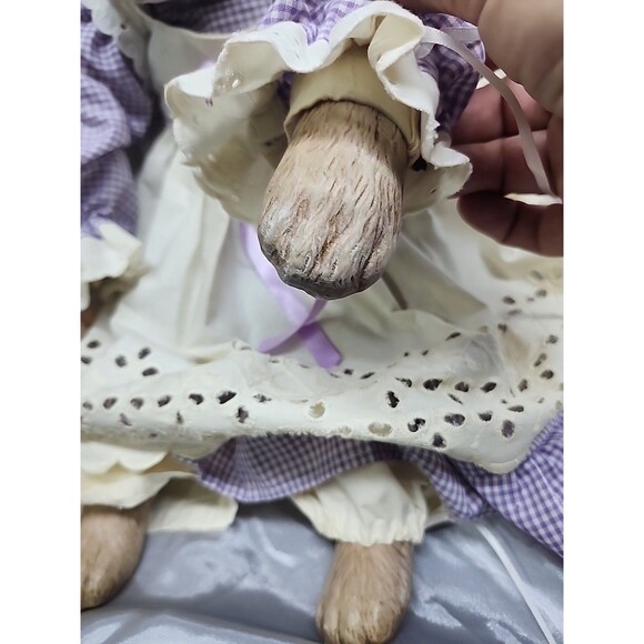 Vtg Shelve Sitter Rabbit Doll 22” Stuffed Body Ceramic Head And  Feet  Farmhouse - Picture 4 of 10